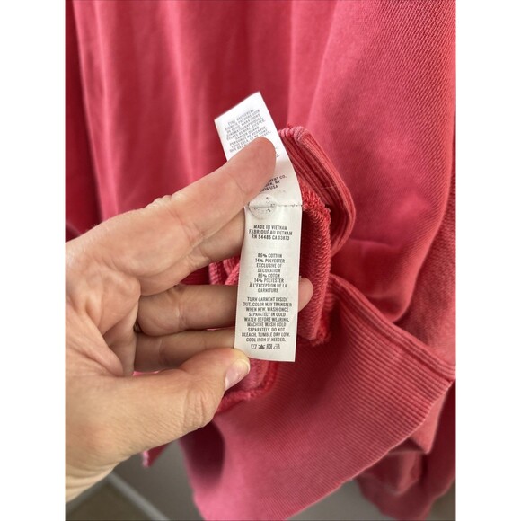 Aerie Women’s Oversized Coral Crew Neck Sweatshirt Size Large Pullover - Picture 6 of 7